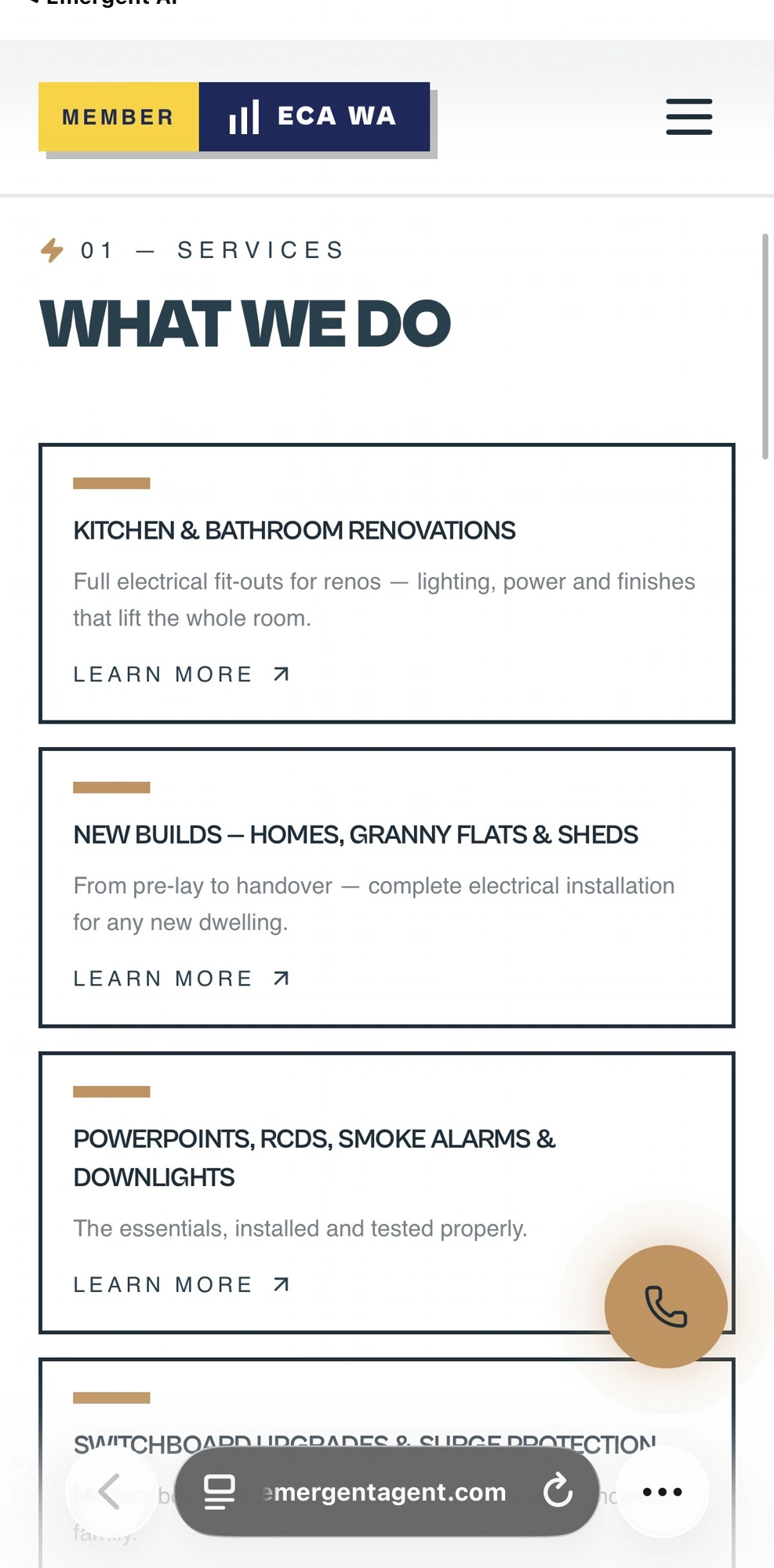 Exchange Electrical mobile preview
